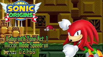 Sonic Origins (Switch) - Labyrinth Zone Act 1 Mirror Mode Speedrun - 0:27.66