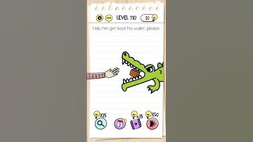 brain test level 110 Help me get back his wallet , please
