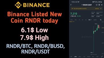 Binance Listed New Coin RENDER (RNDR) Today | Watch video for Rate Analysis