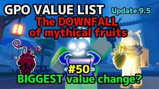 NEW GPO VALUE LIST UPDATE 9.5 #50 THE DOWNFALL OF MYTHICAL FRUITS - Biggest change yet???
