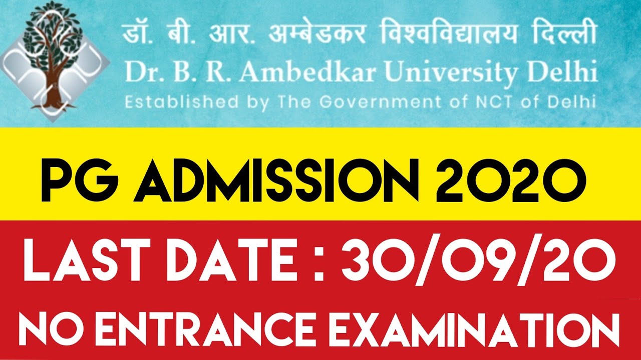 Ambedkar university delhi PG admission 2020 | Courses | Instructions