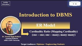DBMS Tutorial #11 | Cardinality Ratio (1:1, 1:N, N:1, M:N) | Mapping Cardinality in ER Model