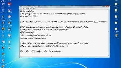 How to enable/disable theme effects on nokia (Fp1...Fp2)