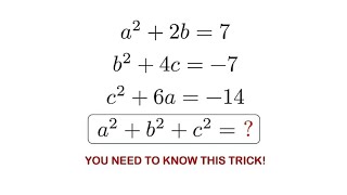 Mind Blowing Math Trick: Solve for a² + b² + c² Using Only Algebra!