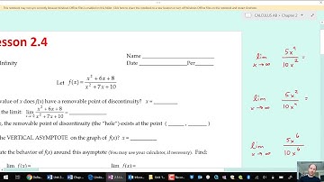 AP Calculus AB: 2.4 Limits at Infinity
