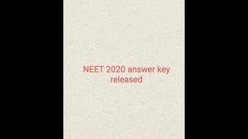 Neet 2020 answer key released!