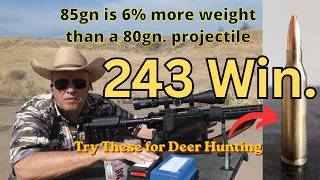 The "243 Win."  Factory 80gn, vs Handload 85gn. Varmints to Deer.