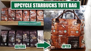 Upcycle Starbucks Coffee Beans Bags Into Tote Bag