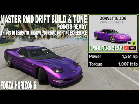 FH6 RWD DRIFT TUNE 2002 CHEVROLET CORVETTE Z06 A700 STOCK TIRE