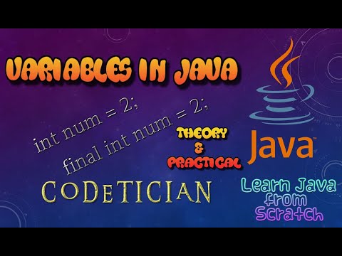 Tutorial 6 - Variables in Java | How to declare/initialize/name Variables in Java | Constants
