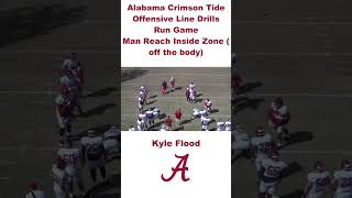 Alabama Crimson Tide Offensive Line Drills Man Reach Inside Zone Off The Body  #coaching #football