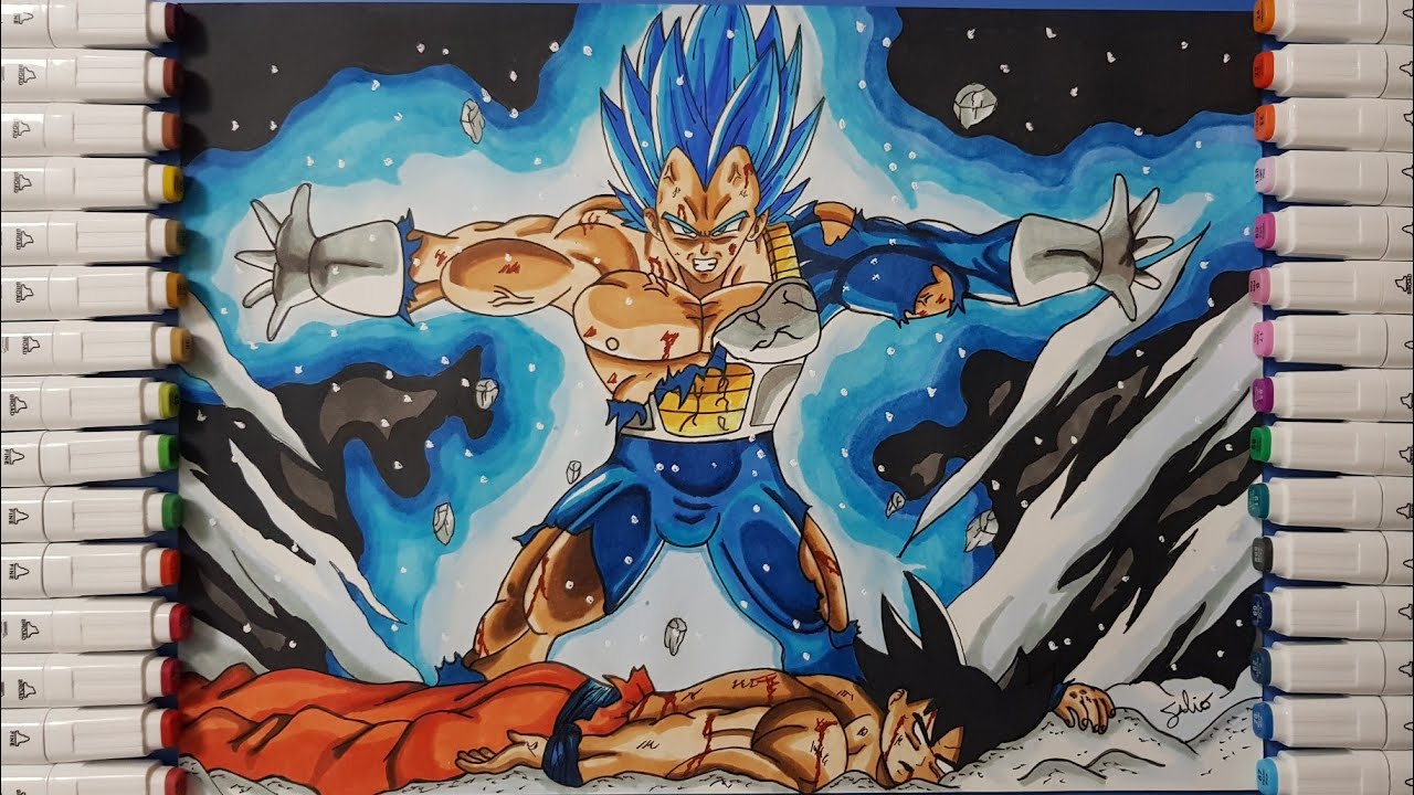 Disegno Vegeta Vs Goku Dragon Ball Speed Drawing Youtube