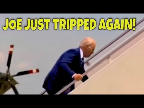 JOE BIDEN just TRIPPED going up the stairs AGAIN to Air Force One