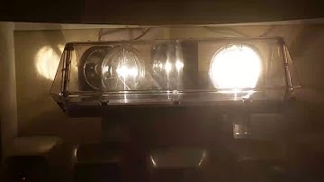 Sealed beam Code 3 Mini XL 9000 lightbar in operation