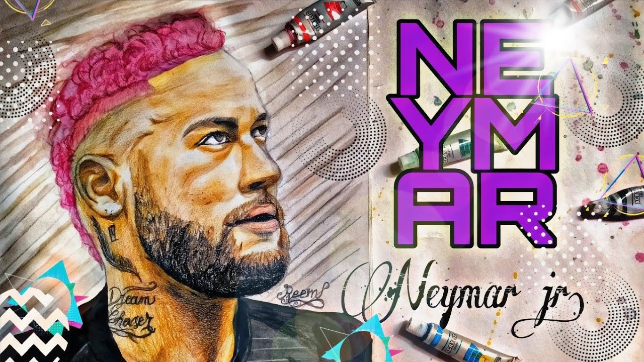 Speed drawing NEYMAR Jr. with colored pencils - YouTube