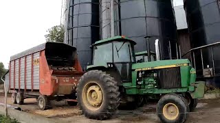 Unloading Corn Silage Into Silo