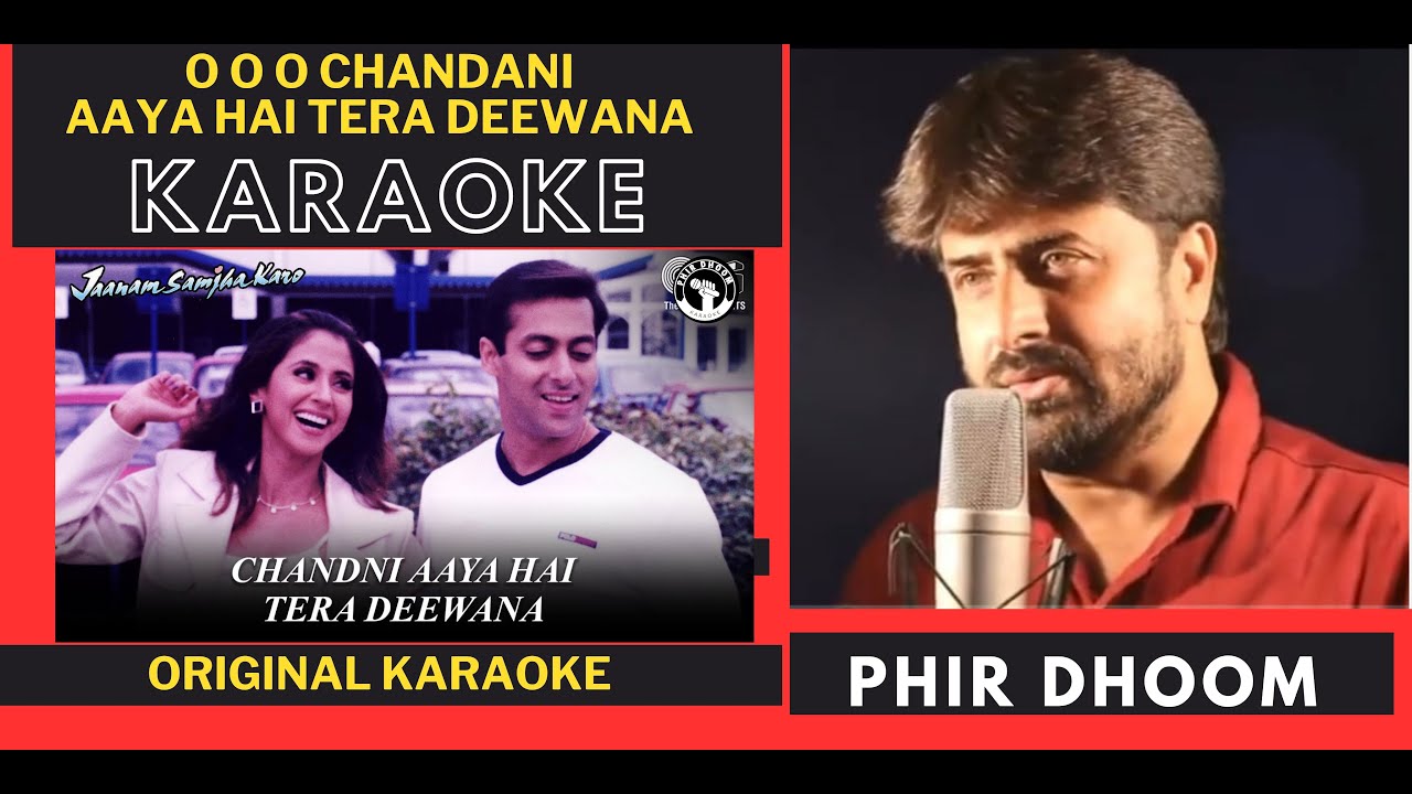 Chandni Aaya Hai Tera Deewana Karaoke | Jaanam Samjha Karo (1999) | Udit Narayan | Anu Malik