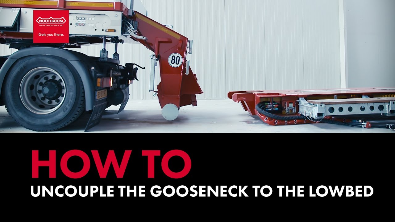 How to uncouple the gooseneck to the lowbed Nooteboom Trailers YouTube