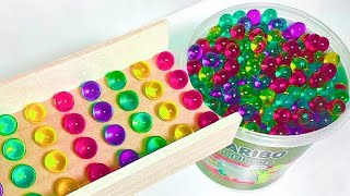 Marble Run Race ASMR HABA Slope, Wooden Track , Colorful Balls, Dump Truck, Garbage Truck 01 #004