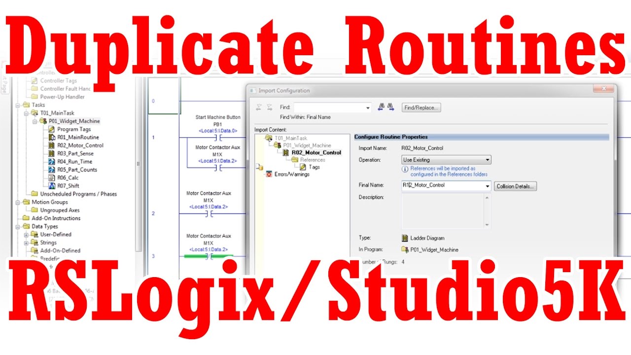 Duplicating Routines in RSLogix 5000 or Studio 5000 - YouTube