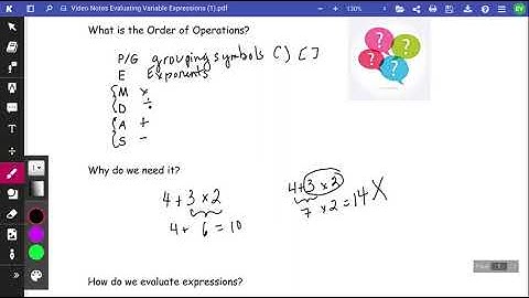 Video Notes Evaluating Variable Expressions .pdf