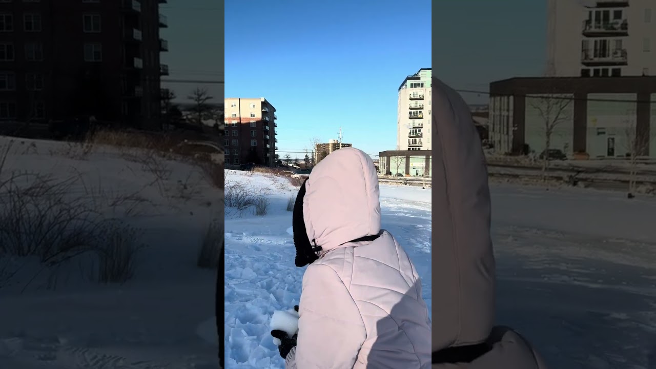 Frozen Kearney Lake and Snow Chunks Throw Game