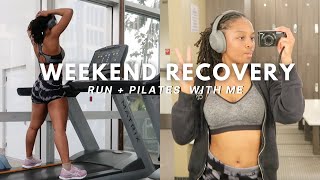 Mini Gym Vlog | Weekend Recovery Run + Pilates with Me