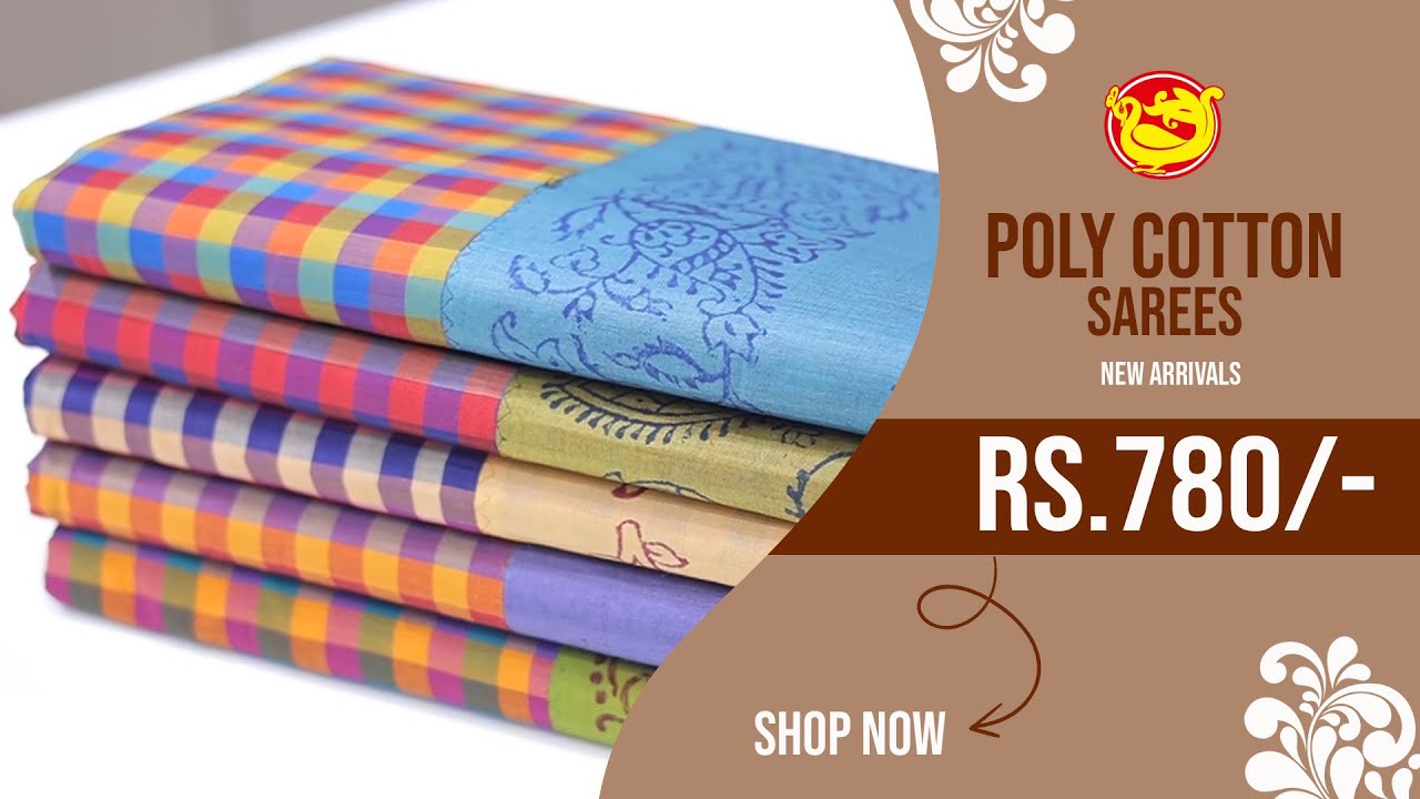 Poly Cotton Sarees Theni Anantham Silks & Readymades YouTube