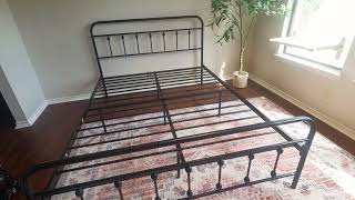 SHA CERLIN Queen Size Metal Platform Bed Frame