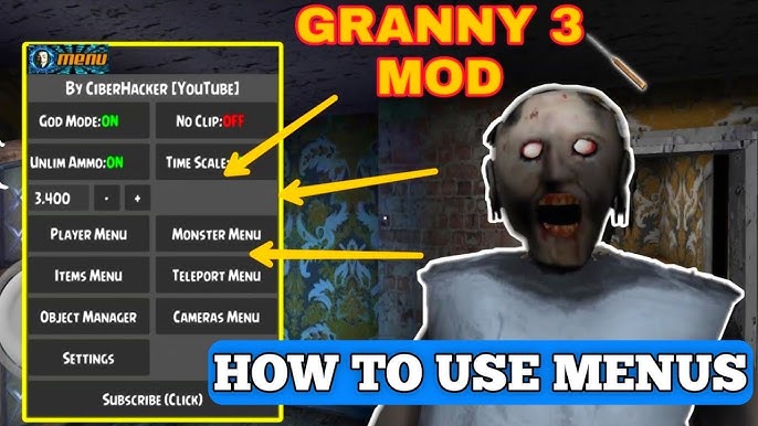 granny 3 outwitt mod menu latest verson[god mod+noclip+unlimited all] free  download 