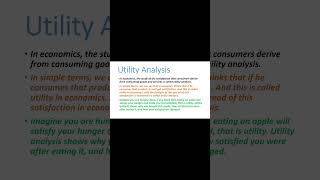 Utility Analysis