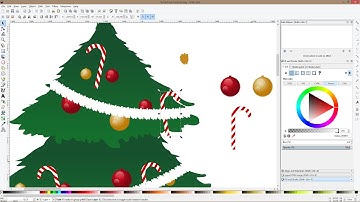 How to draw a Christmas tree and ornaments with Inkscape?
