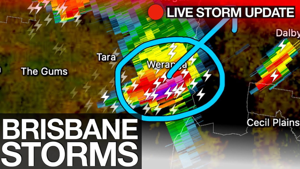 Powerful Supercell Thunderstorms Developing West of Brisbane Southeast ...