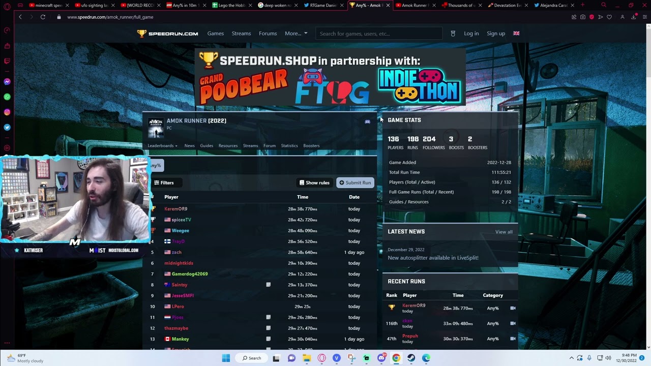 moistcr1tikal Stream December 30, 2022 Just Chatting + Bad Games