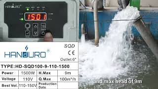 100m³/h Massive Flow! Handuro 6" Solar Submersible Pump HD-SQD100-9-180-1500 Test