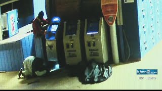 A bold armed robbery at Wet'n'Wild left a security guard shaken as thieves escape with an ATM