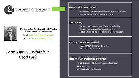 IRS Form 14653: Streamlined Foreign Certification Form - U.S. Persons Residing Outside of the U S