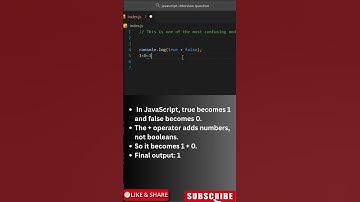 JavaScript Trick: console.log(true + false) Explained | Vishal Yadav | JS Interview Question