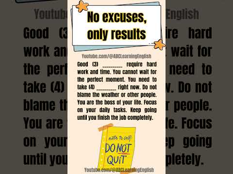 Stop Making Excuses! 🛑 English Motivation #english #esl #englishlistening #englishlearning