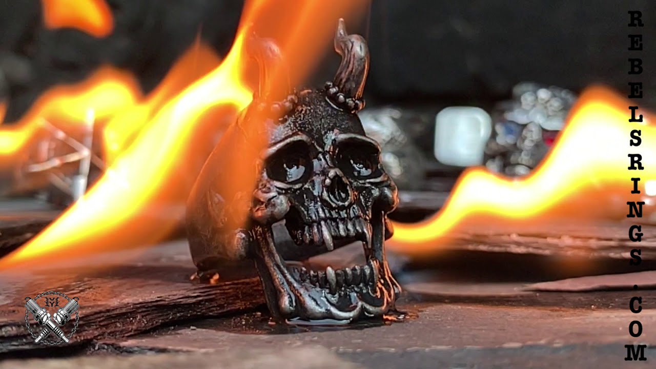 Asmodeus - Horned Devil Skull Ring