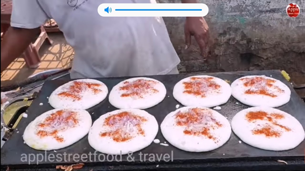 hard worker making Set dosa | uttapam | street tiffens seller | APPLE STREET FOOD