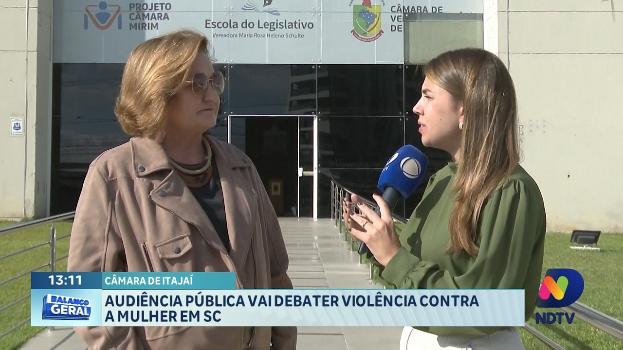 Câmara de Itajaí debate violência contra a mulher em audiência,