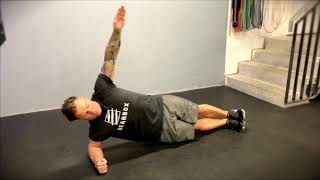 Side Plank + Rotation (seitlicher Armstütz, Core)