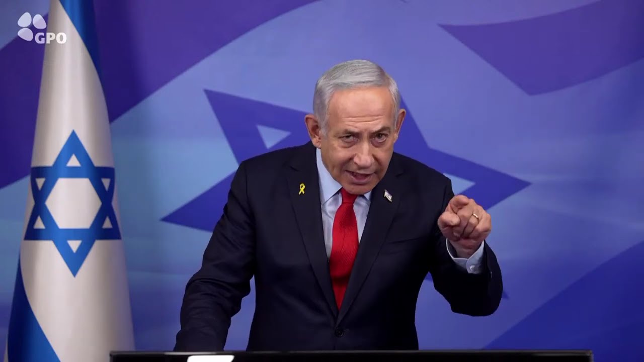 ראש הממשלה בנימין נתניהו בהצהרה לתקשורת