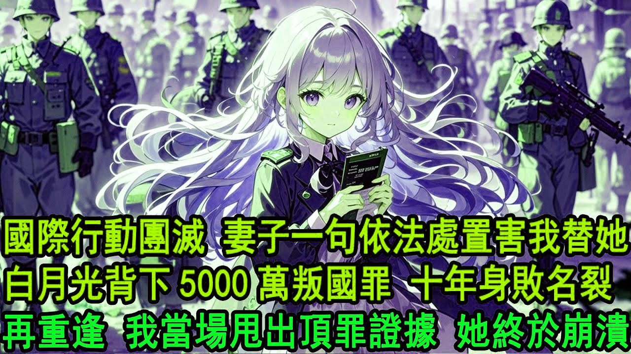 我指揮的國際行動遭團滅後，指揮官妻子親自將我送上了軍事法庭。柳如煙一句依法處置，讓我替她白月光背下5000萬叛國罪身敗名裂。十年後再重逢，我將頂罪證據甩她臉上，她瘋了。