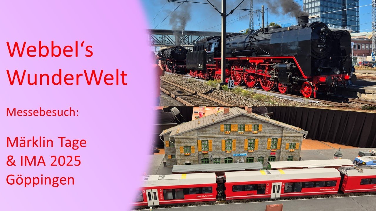 40. IMA & 14. Märklin Tage 2025 in Göppingen - Modellbahnanlagen - Lokomotiven und Wagen am Bahnhof