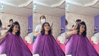 SELLY CANTIK POTONG RAMBUT PANJANG JADI PENDEK | BEAUTYFUL GIRL LONG HAIRCUT
