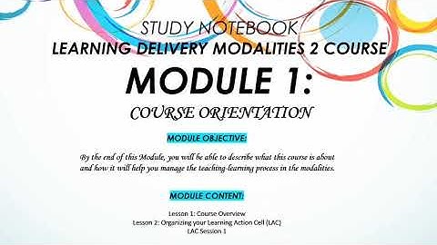 LEARNING DELIVERY MODALITIES 2 | MODULE 2 ANSWERS