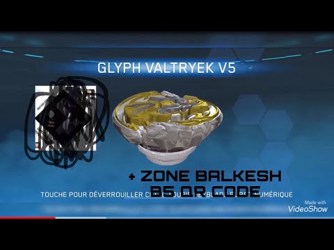 QR CODES GLYPH VALTRYEK V5 ZONE BALKESH B5 TOURNAMENT VERSUS PACK QR CODES  EBGAMES BEYBLADE RISE APP 