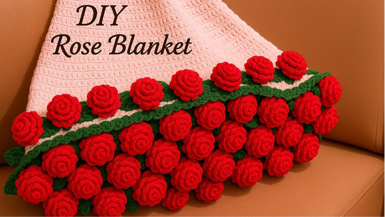 How to Crochet a Rose Blanket 🌹 | Complete Step-by-Step Tutorial for Beginners